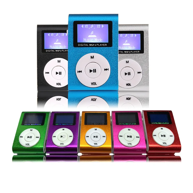 Бесплатная доставка Мини USB MP3-плеер с металлическим зажимом ЖК-экран поддержка 32 ГБ Micro SD TF слот для карты цифровой MP3 музыкальный