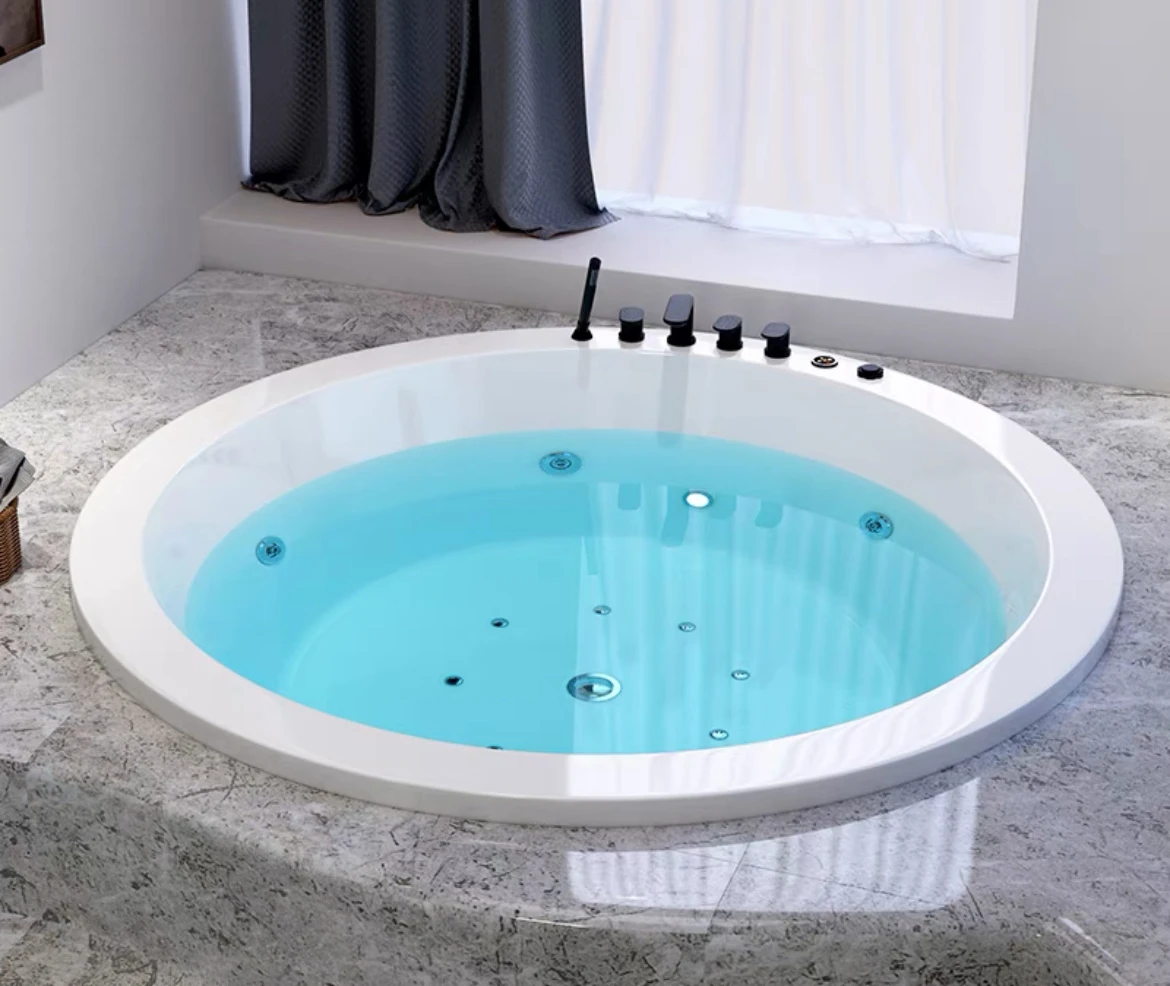Lizhen-Hwa.Vic Hot tub indoor spa underground spa bath round 4-person jacuzzis to-to waterfall sap bathtubs LED phototherapy