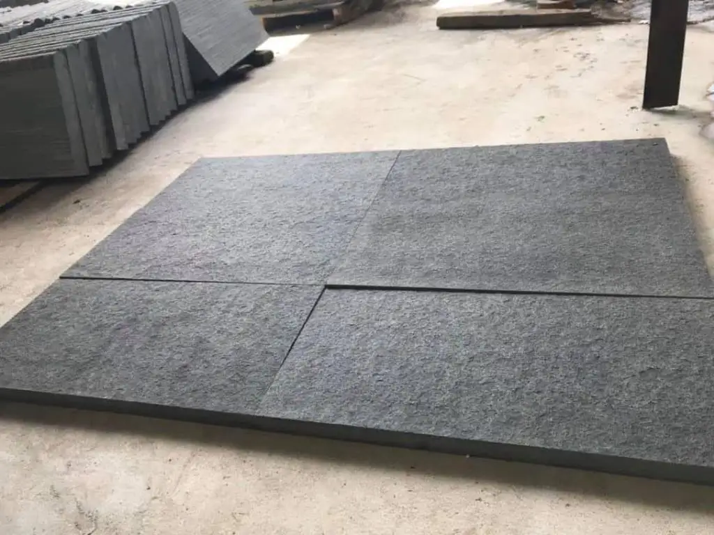 Natural honed black basalt stones tiles for exterior wall