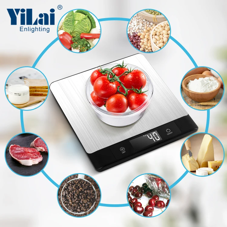 
Popular OEM Service Acceptable Stainless Steel Anti Finger Print Digital Smart Nutrition Kitchen Smart Food Weighing Scale 