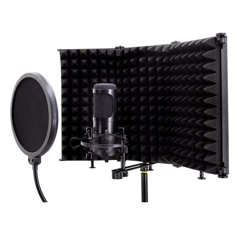 
Factory supply portable and foldable reflection filter Microphone Reflection Shield for mic 