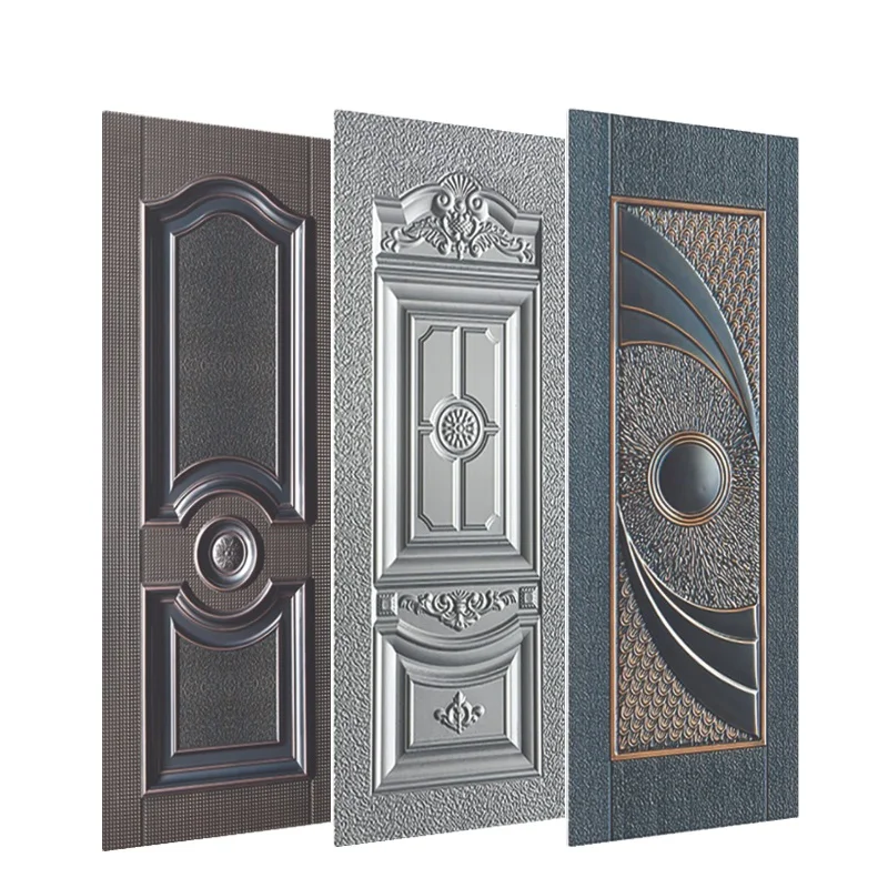 BOWDEU DOORS metal skin doors panel exterior galvanized sheet cold rolled sheet latest design pictures for houses gate decorate