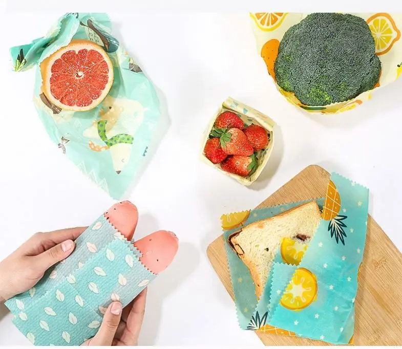 3 Pack Reusable Sustainable Nature Eco Friendly Washable Biodegradable Organic Beeswax Food Wrap
