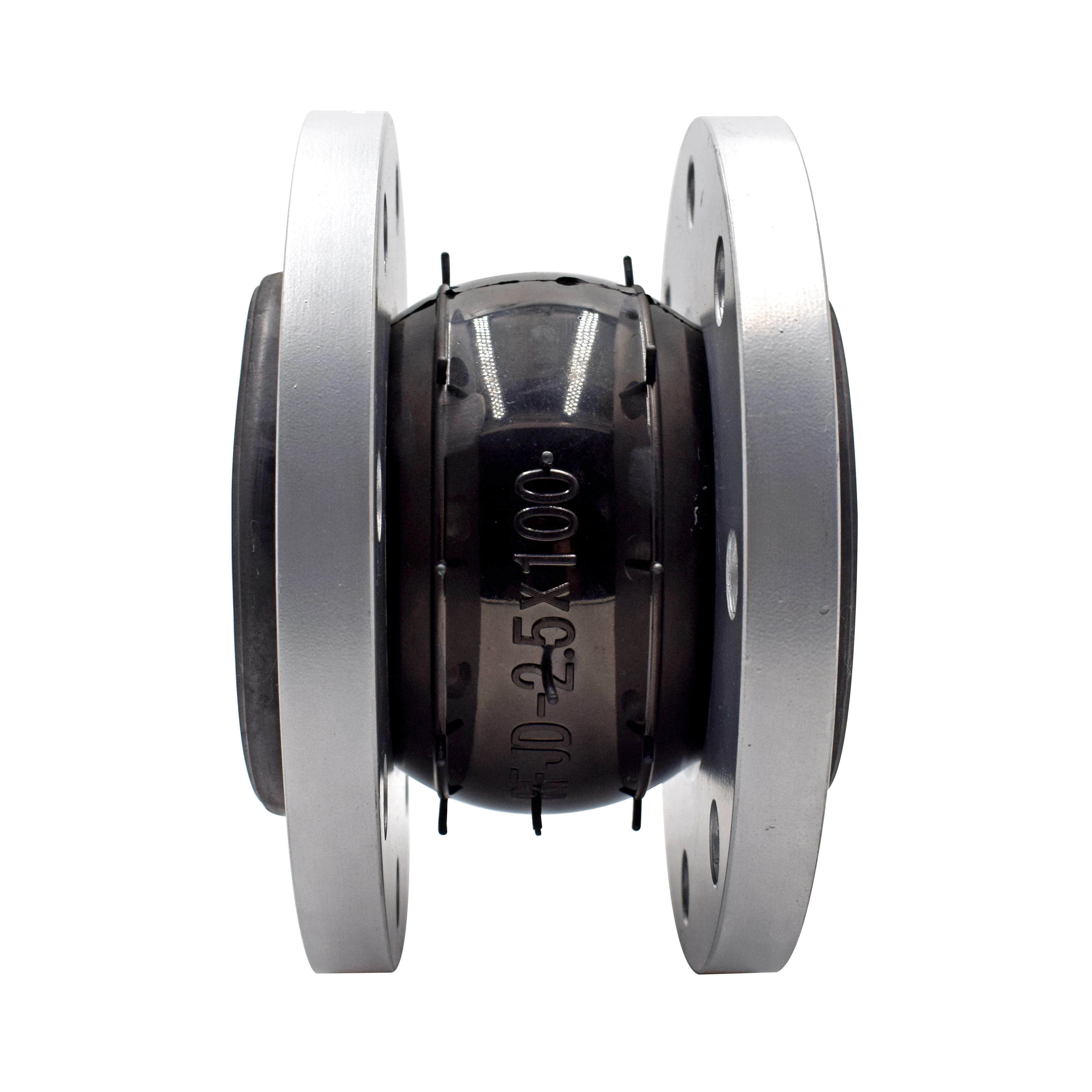 Customizable metal flange vulcanized rubber expansion joint flex connectors