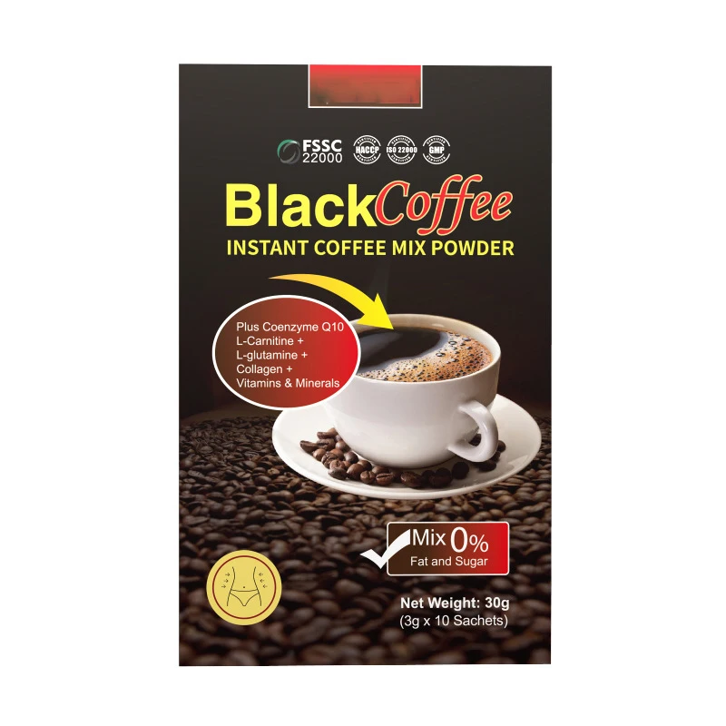 Wholesale Slim Coffee Private Label Customized Pure Organic Black Instant Coffee Powder Coffee