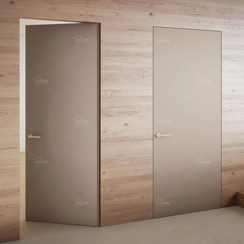 China top supplier wooden flush hidden wall door for bedroom concealed secret inside door invisible frameless interior doors