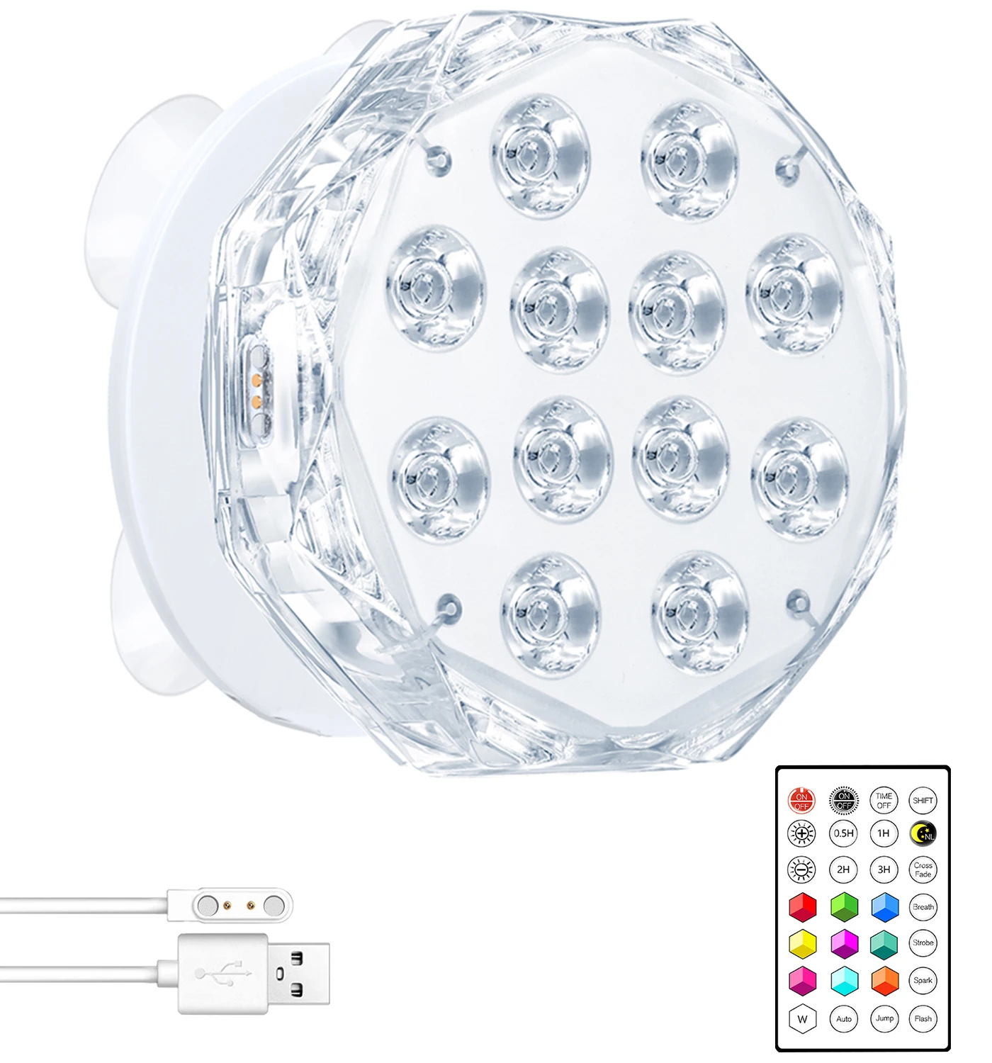 New  Garden LED  Puck Light IPX8 Waterproof Pool Light Outdoor Solar Ground Light 20 Led Warm White Luminous Body OEM