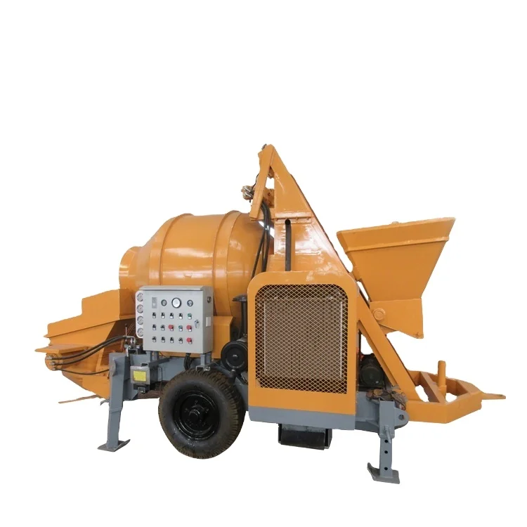 Self Loading Diesel Concrete Mixer With Pump Mobile Stationary Reversing Drum Cement Mixing Pump