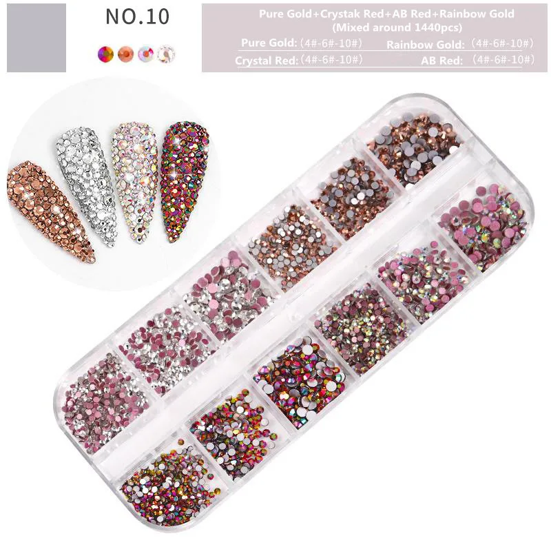 2021 Best Selling OEM Strass Crystal Nail Rhinestones Art Decorations 3D Muliti-size