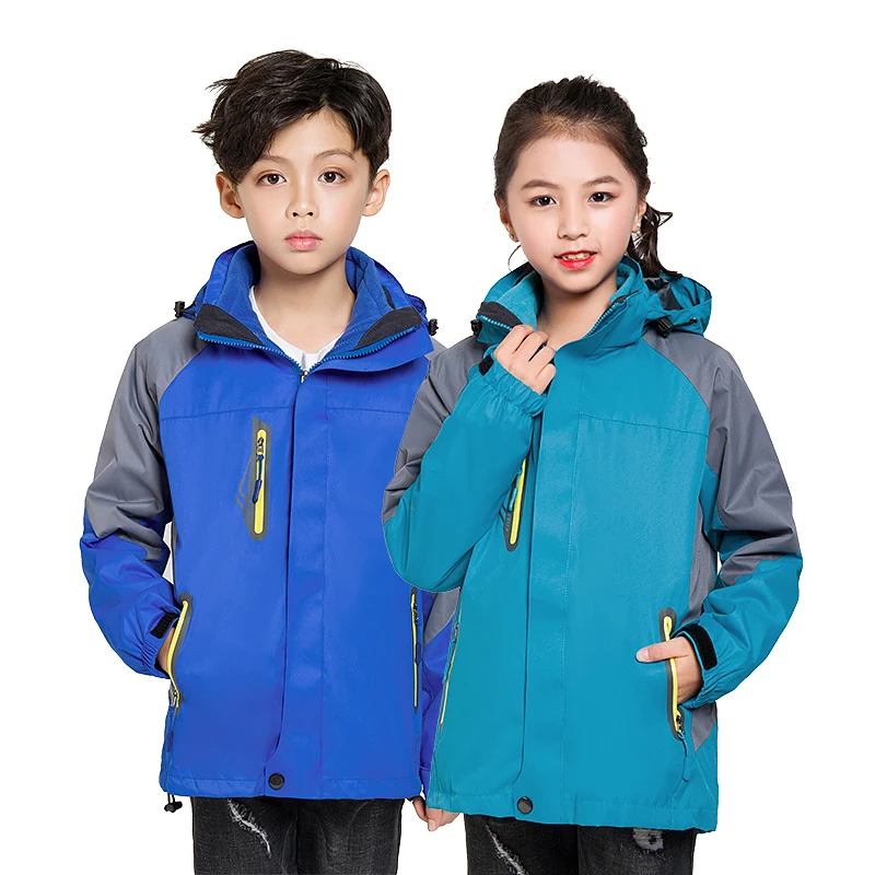 
Detachable warm jacket for children and students outdoor windproof waterproof climbing jacket for children 