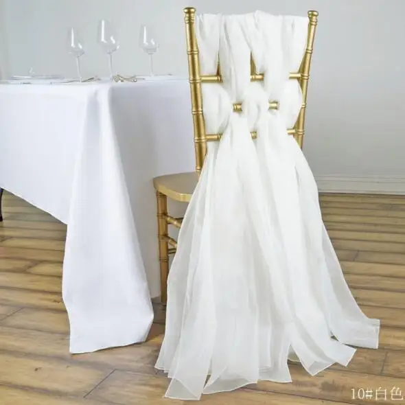 DIY wedding chair  sash wedding decoration chiffon chair sash