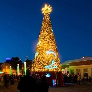 ANPU Decor Outdoor Artificial Giant Lighted 30FT 40FT 50FT 60FT Xmas Tree Stand 10m 12m 15m 20m Christmas Tree with Lights