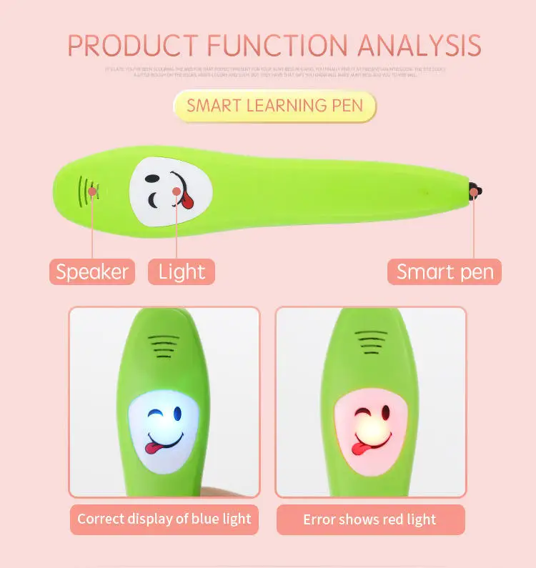 children 2-4 years  Smart Learning Pen Kids Education Smart Pen English Language Learning Reading Cards Reader for Children