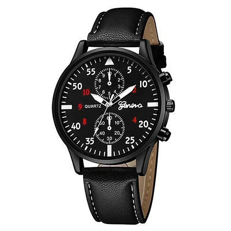 4PCS Set Fashion Mens Sport Watches Man Business Quartz Wristwatch Luxury Brown Leather Bracelet Men Casual Clock Watch Gift Set