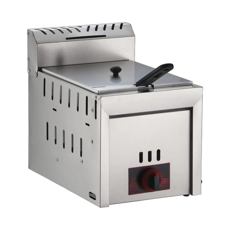 Desktop gas single tank fryer household square gas fryer equipment fryer gas French fries chicken machine