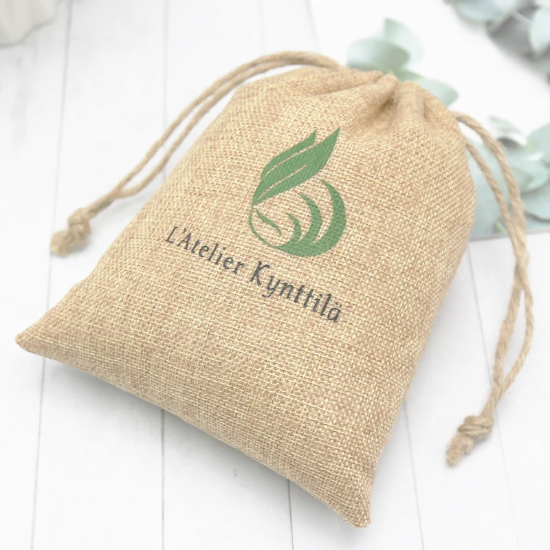 Burlap Drawstring Jute Gift Gunny Pouch Wholesale Online Reusable Bags with Logo Soft Pouch Packaging 100% Cotton Gift & Craft