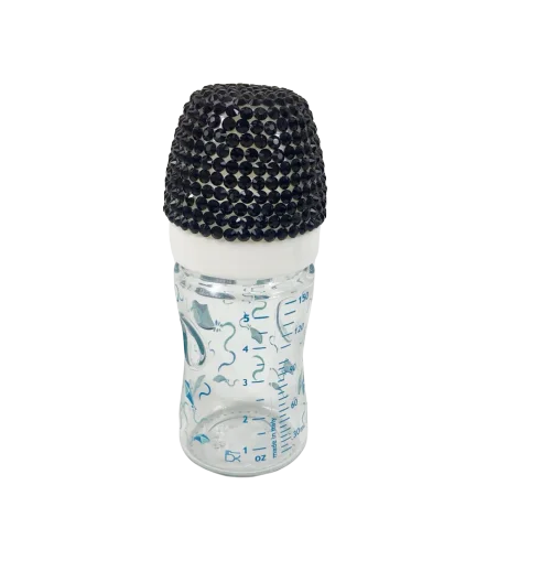 Wholesale Custom Newborn New Design Babies Milk Baby Bottle Food Feeding High Quality Glass Black 150ml Product Supplier