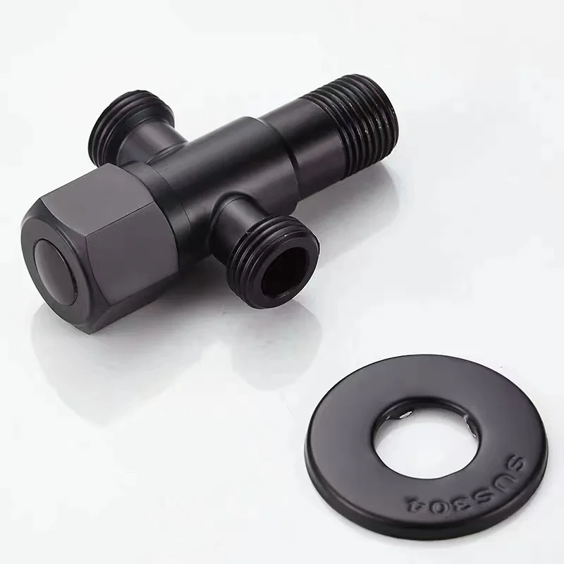 Factory Direct Cheap Price Stainless Steel Water Stop Valve Hot Sale G1/2 Matte Black Sus 304 Angle Valve