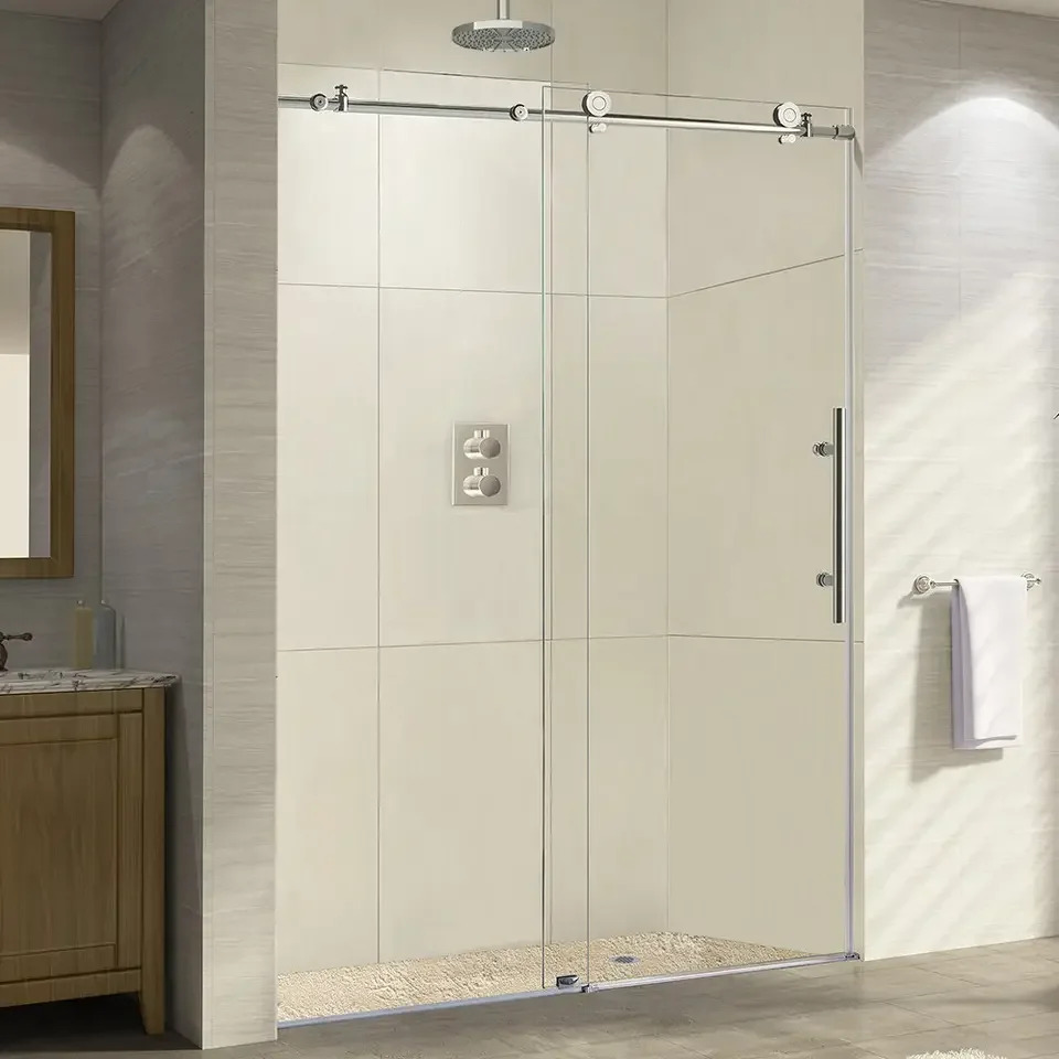 D&F  Top sales  bathroom  sliding shower glass  door slider kit stainless  steel  hardware  system accessories