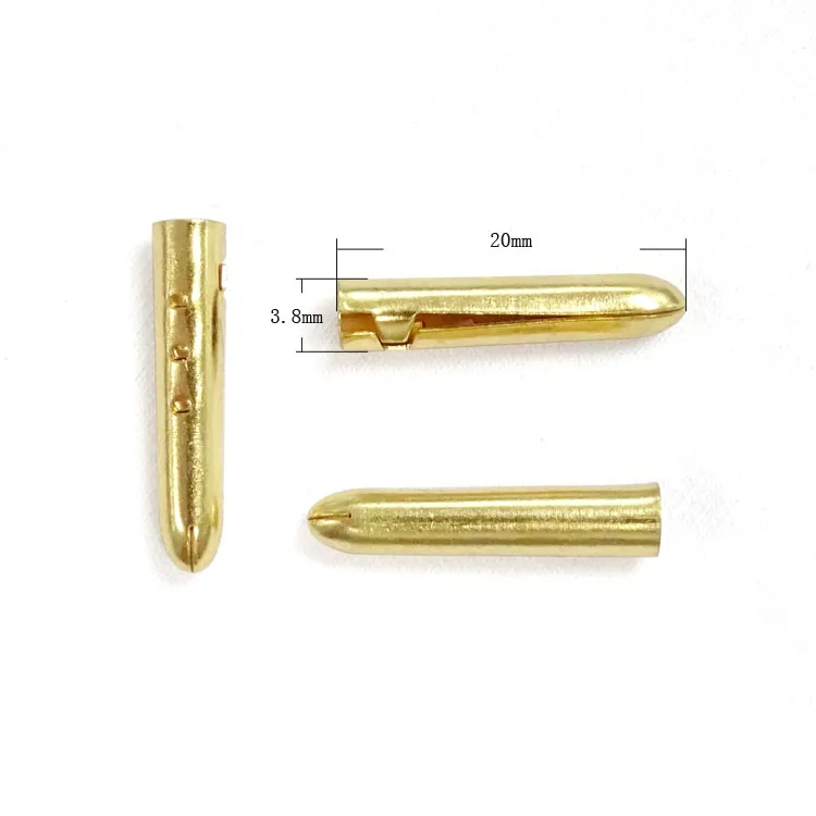 Engraved crimp shoelace accessories bullet cord end tips drawstring custom aglet for hoodies string rope