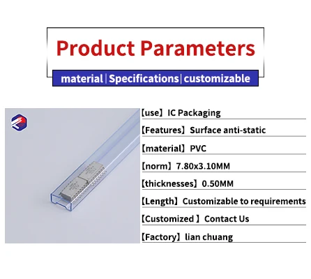Ic Pipe Package Clear Tube Anti-static Pvc Packing Tube Clear Hard Pvc Tubing