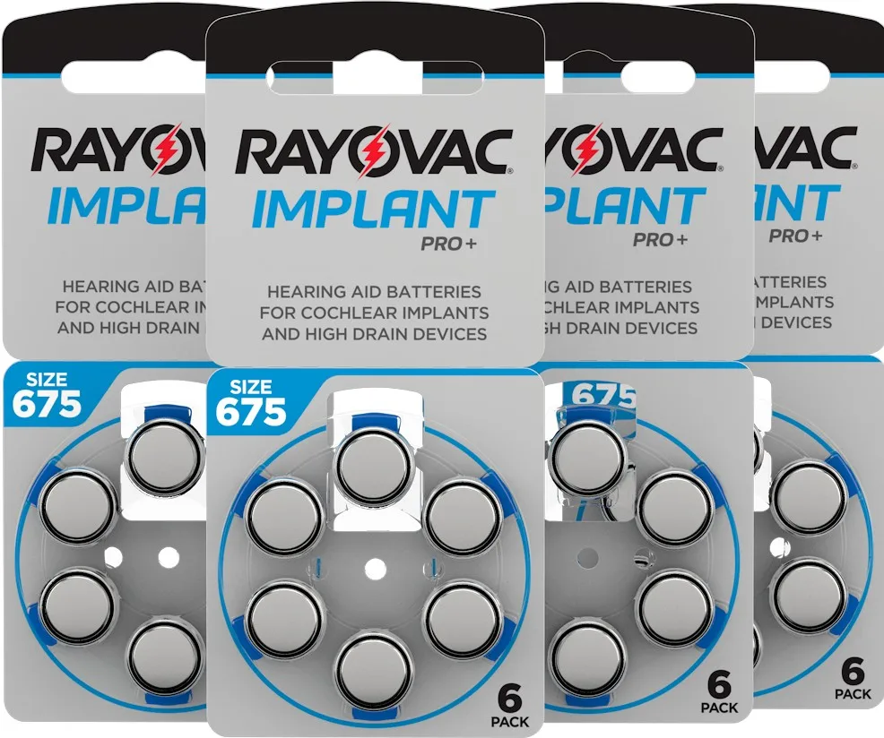 Rayovac Battery Implant Pro Plus Cochlear Implant Batteries A675 with 1.45V