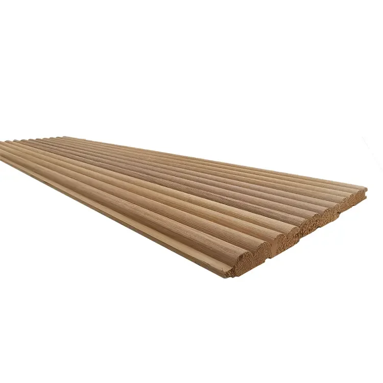 Half Round Decorative Wood Panel 3D Wood Cladding Panel For Interior Wall