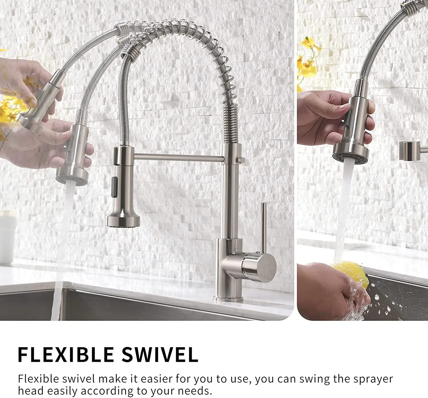 FLG cUPC Modern Luxury kitchen Faucet Mixer Brush Copper High Quality Sink Water Tap Faucet For kitchen
