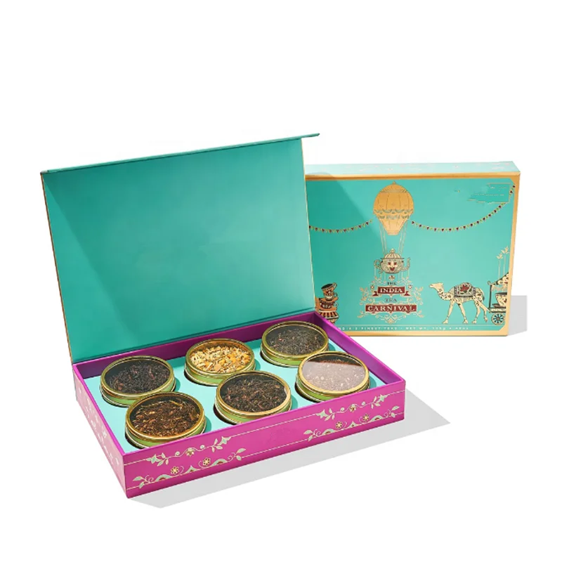 FULLSUN Wholesale Luxury Magnet Empty Gift Packaging Box For 1 2 3 6 tea bottle
