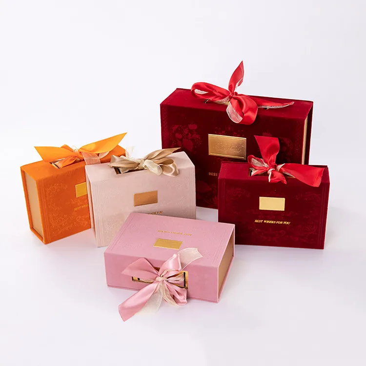 luxury custom cardboard hair extension packaging box, pink gift box packaging with ribbon closure