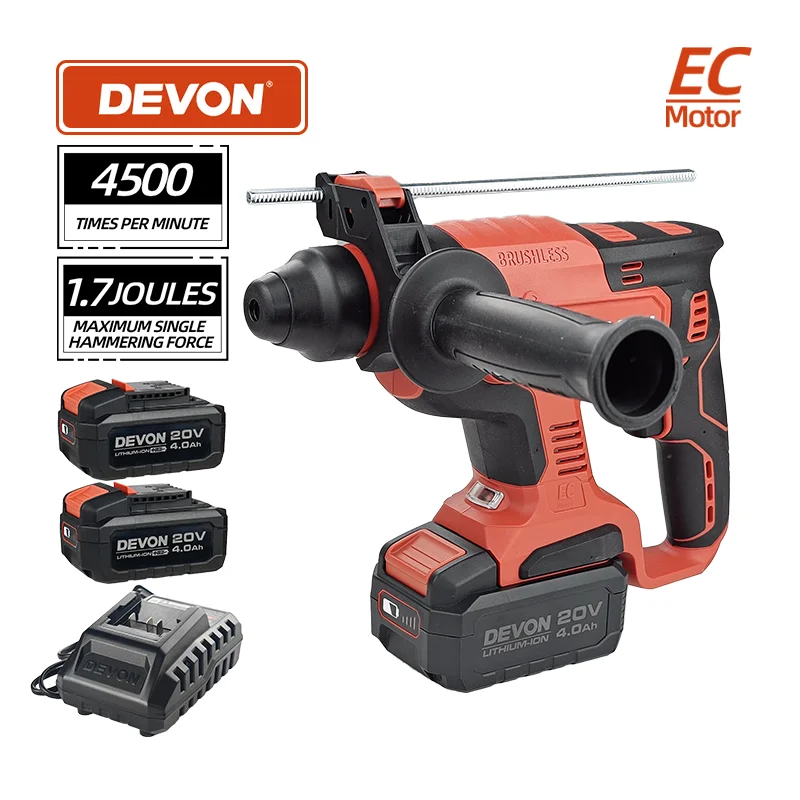 DEVON 5401-li-20 Dual charge multi-function brushless hammer High quality wireless handheld field construction hammer drill