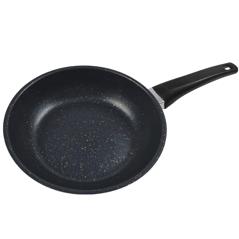Chinese carbon steel Non stick steak cake Fry Pan with handle granite non-stick flat pan