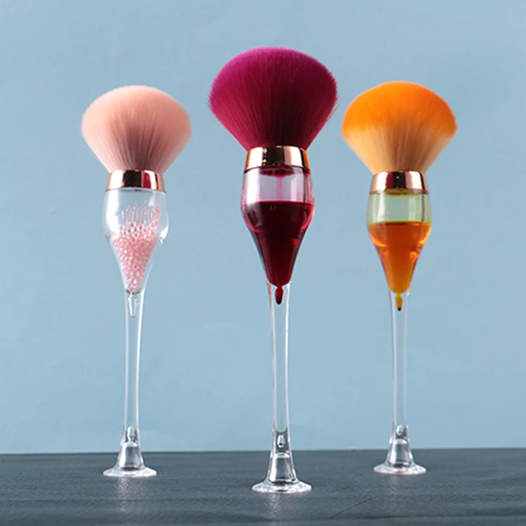 
Beauty Girls Single Foundation Wine Glass Makeup Brushes, Private Label Cosmetic Tools Wine Make Up Brushes 