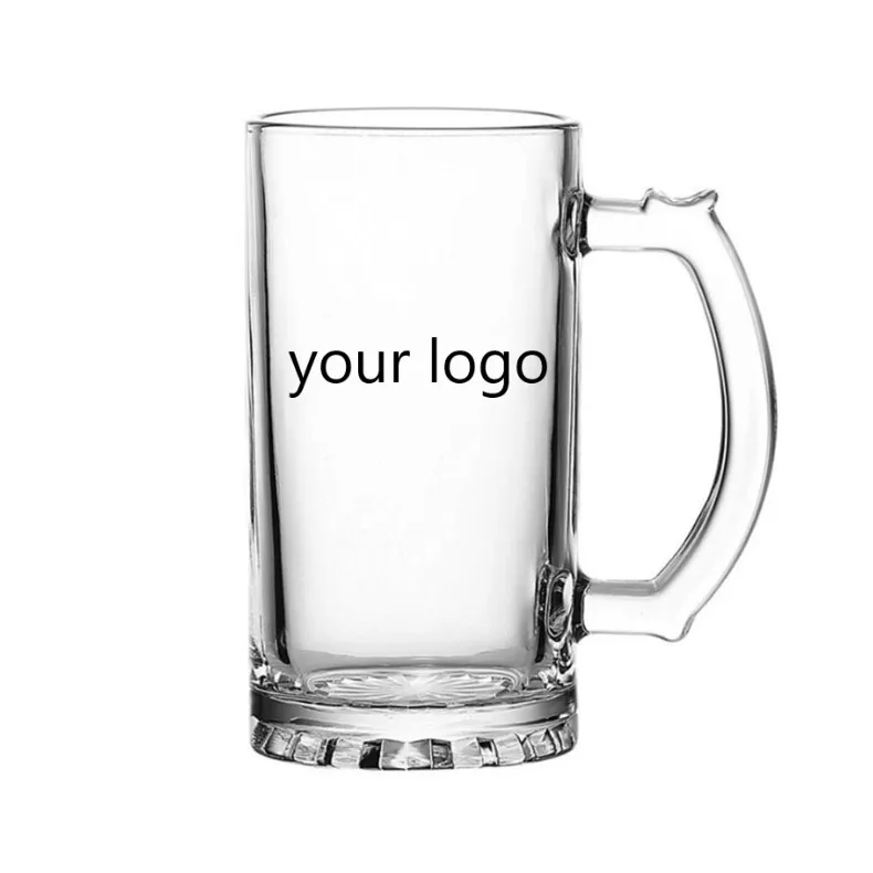 Wholesale High Quality 16oz Sublimation  sublimation glass beer mug support custom logo beer glasses