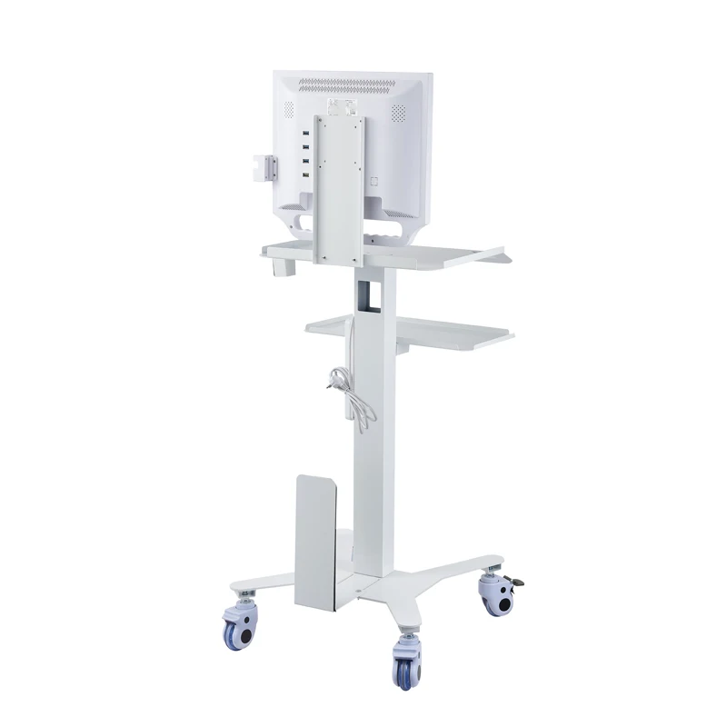 White Mobile Hospital Trolley Medical oral Dental Scanner Cart Intraoral Scanner Trolley Tool Cart With Bracket Tray