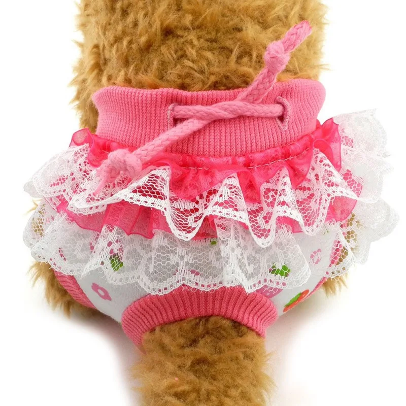 
Lace side Physiological Female Sanitary Princess Pet Dog Pants Clothes 