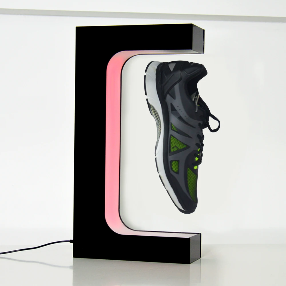 Shoes Store  Levitating Floating Sneaker Stand Shoe Levitation Rotating Display Rack with LED Light