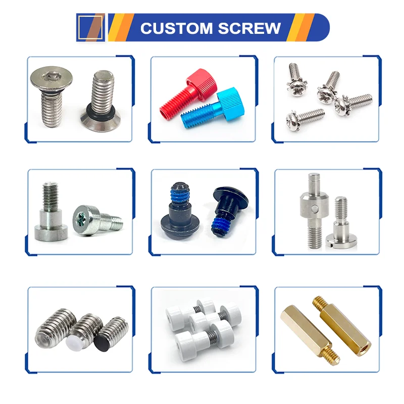 Professional production Custom Precision Part Neck Tightening Screws 8-32 Flat Knurled Slotted Head Brass Shoulder Thumb Screw