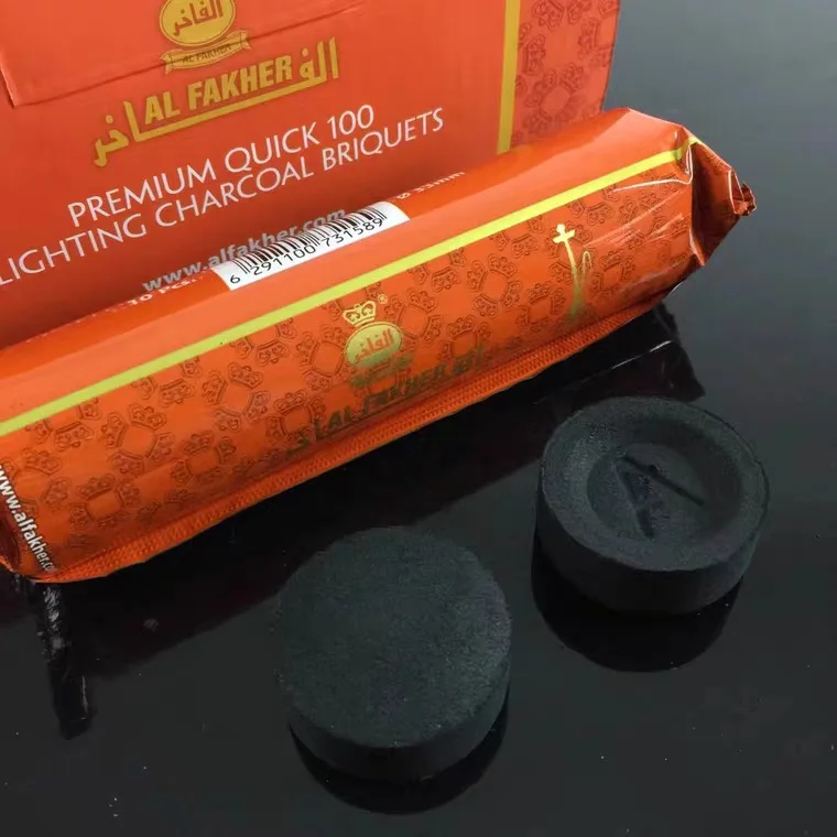  Оптовая продажа круглый кальян 40 мм уголь для кальяна быстрое освещение таблетки диск