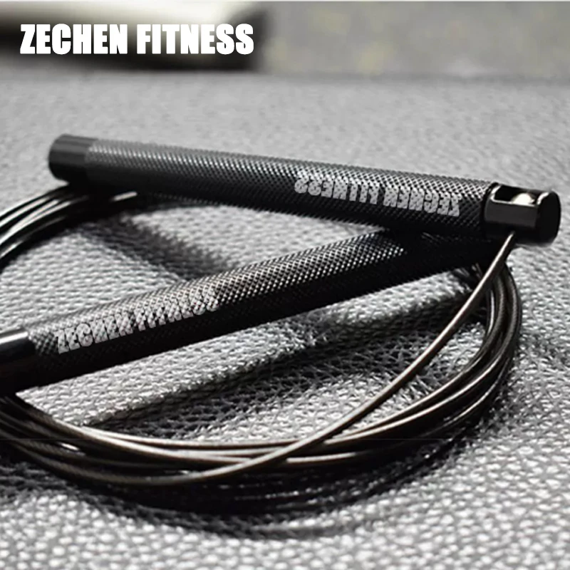Lightweight cable and easily adjustable aluminum handle speed custom logo jump rope for Crossfit double-unders boxing fitness
