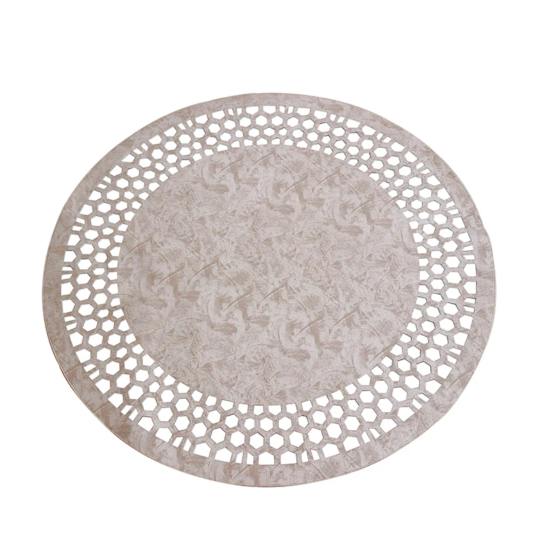 Vizon Bronze Runner Placemat rectangular round Stylish Modern Turkish Carpet for Living Room Floor Area Mat leather Petek Rug