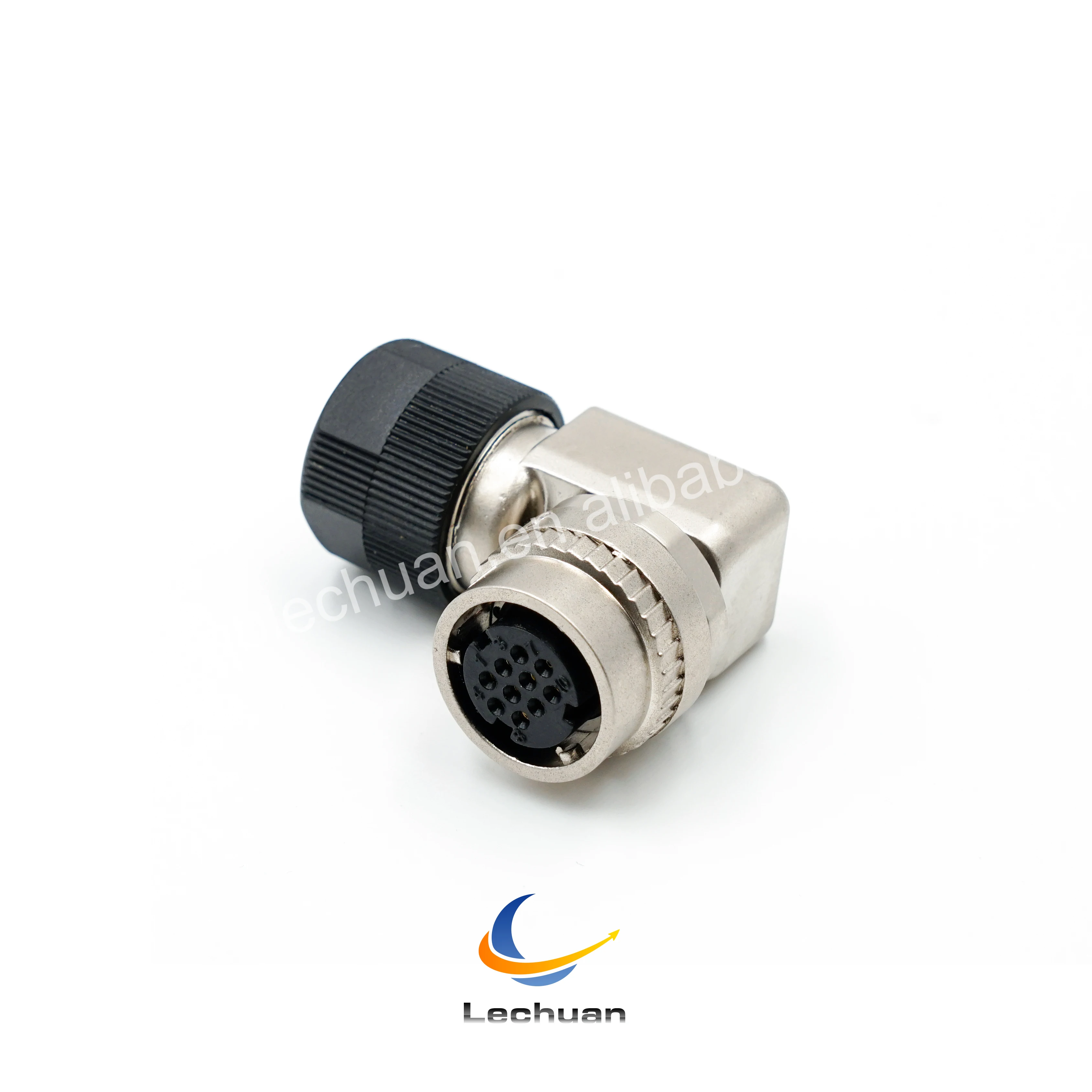 One-Touch Locking Style  Small Sized Circular Connectors Encoder Connector 2Pin Metal Right angle Plug DDK CM10-AP10S-M