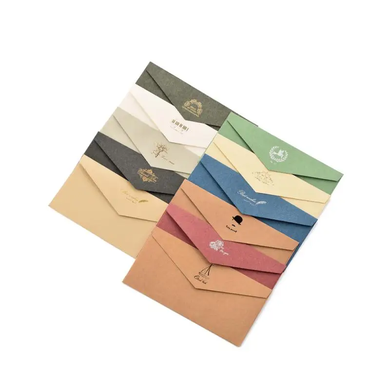 Wholesale Fancy Handmade Paper Envelopes Special Paper Envelopes With Gold Foil Logo For Packaging