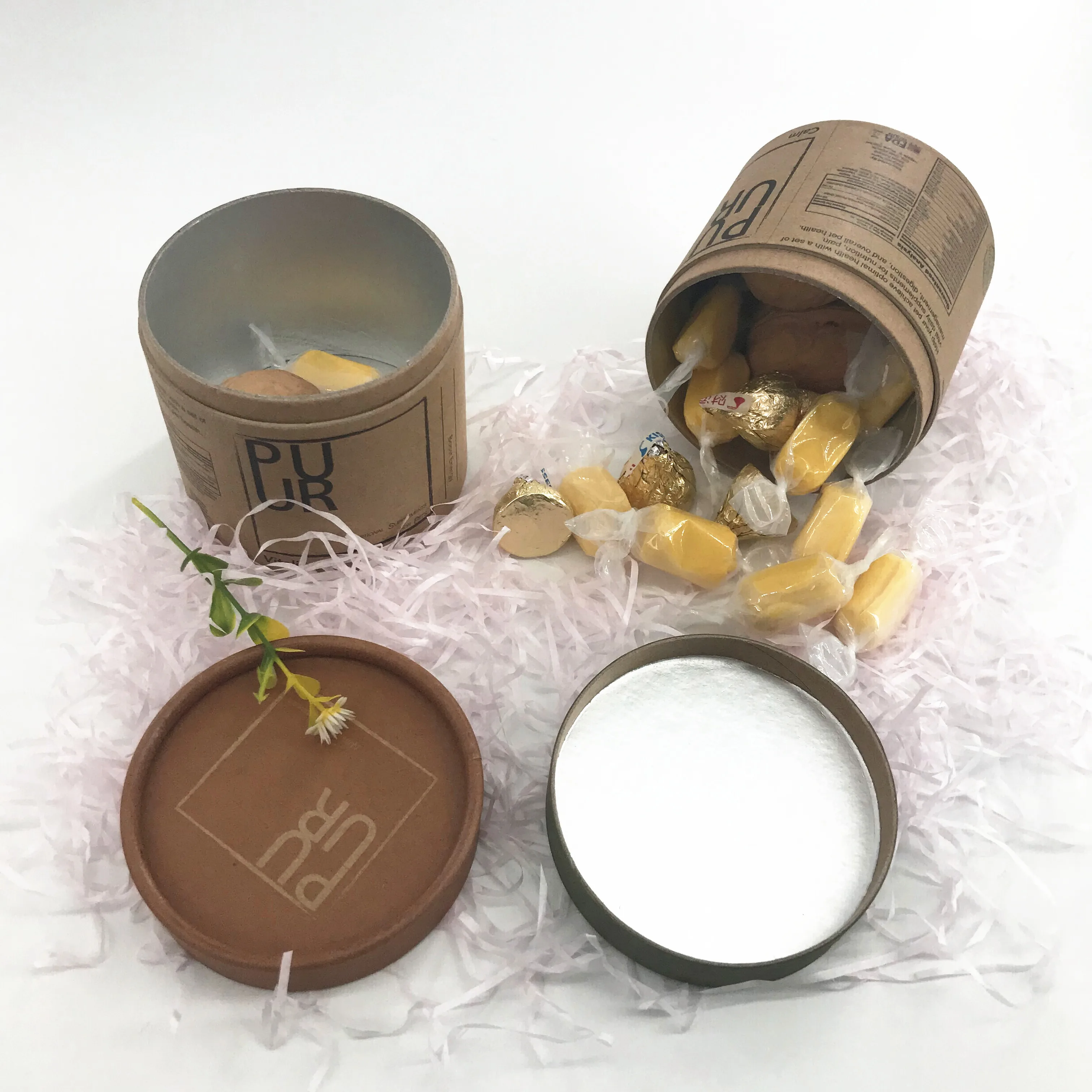 Biodegradable Food Grade Tea Protein Powder Coffee Beans Cylinder Packaging Custom Kraft Paper Tube Round Tube