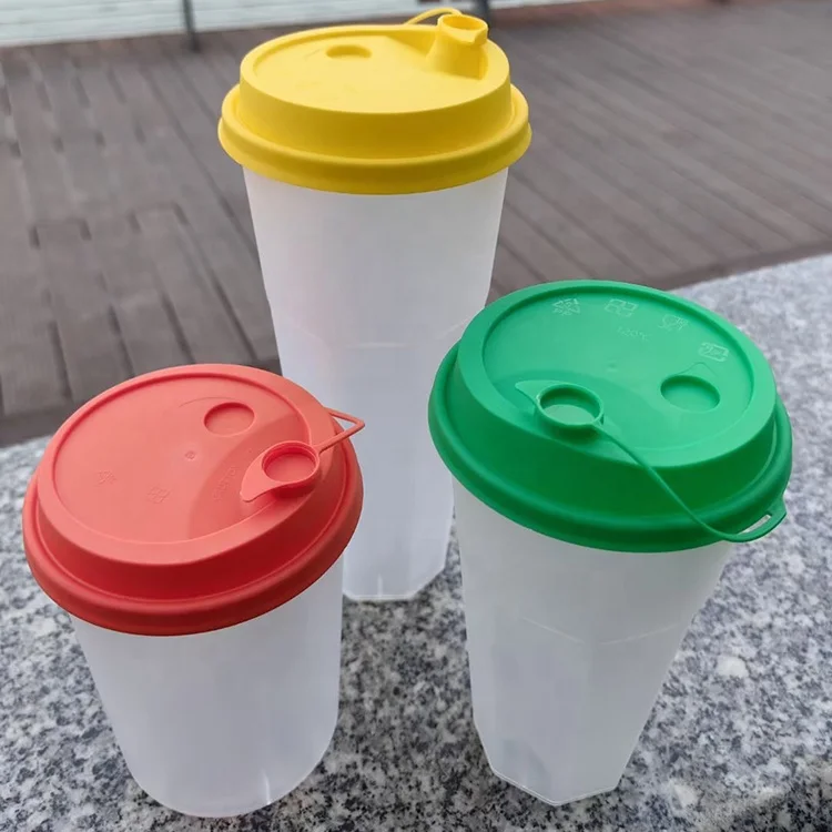 Disposable 90MM Plastic Lid with Stopper Plug Cold Drink Juice Ice Coffee Cup Lid