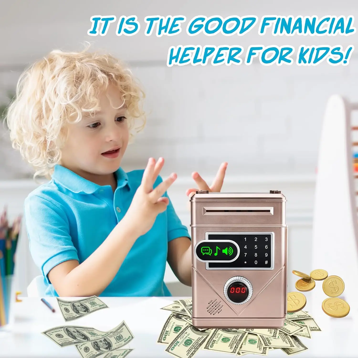 Electronic Touch Screen Piggy Bank Safety Password Mini Intelligent Counting Money Coin Bank ATM Banks Children Toys