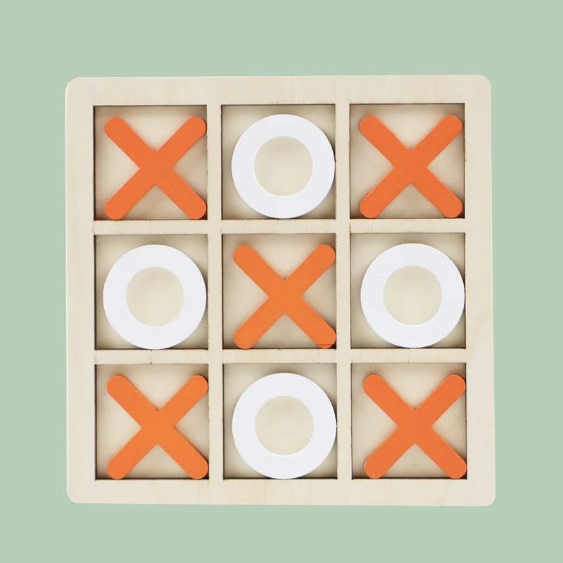 Взаимодействие родителя и ребенка деревянная игра XO Tic Tac Toe детская головоломка девять квадратных шахмат строительные блоки Семейные боевые игрушки