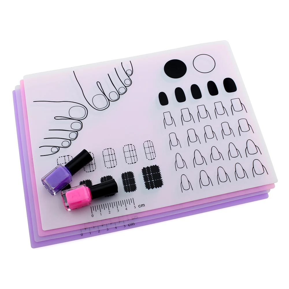 Factory Customized Simply Neat Silicone Manicure Mat for Stamping and Nail Art Silicone Table Mat Stamping Plate Print