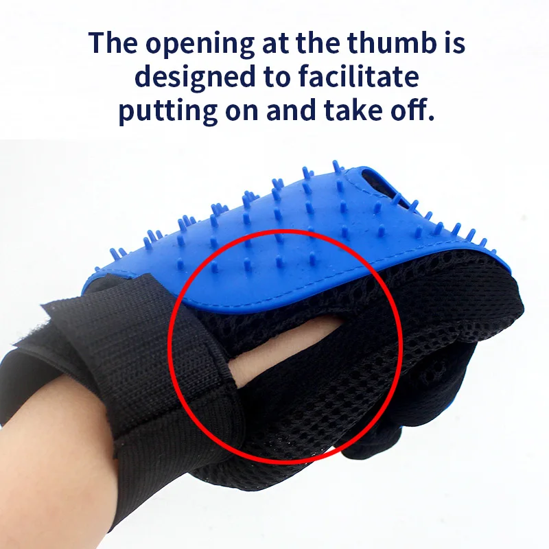 New Blue Pink Pet Cleaning  Bathing Gloves Pet Bath Comb Brush TPE Dog Cat Deshedding Gloves