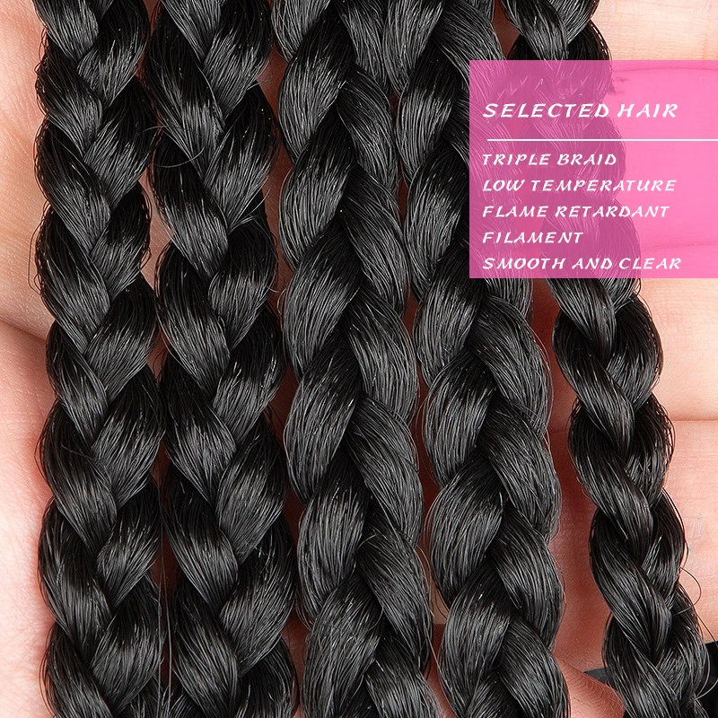 Amazon Foreign Trade Popular 32 inch Three strand Dirty Braid Front Lace Natural Broken Hair Hairpiece